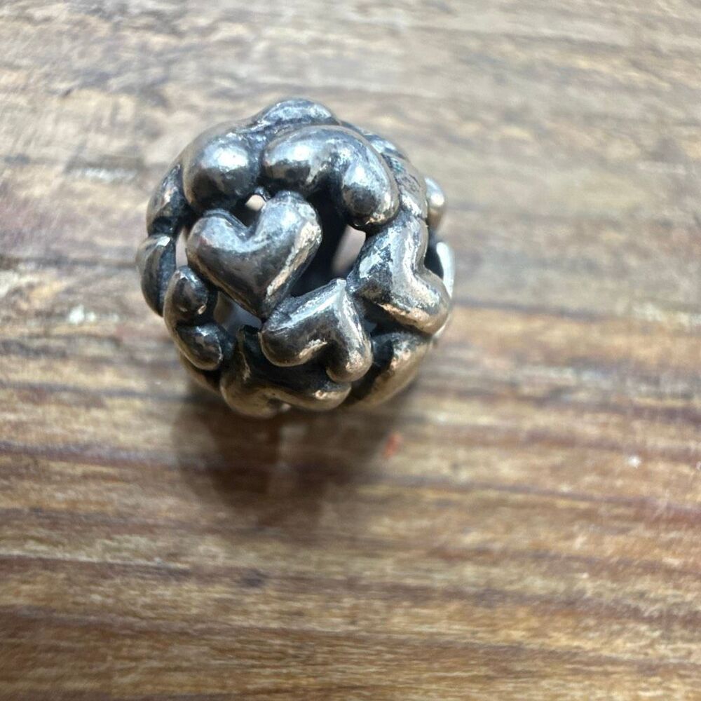 Retired Trollbeads Sterling Silver 925 Heart Ball Bead